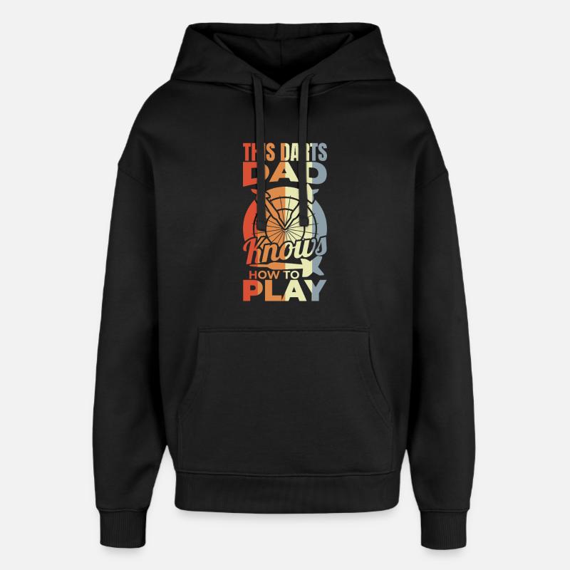 Père joueur de fléchettes - Sweat à capuche unisexe Stanley/Stella Oversized - noir