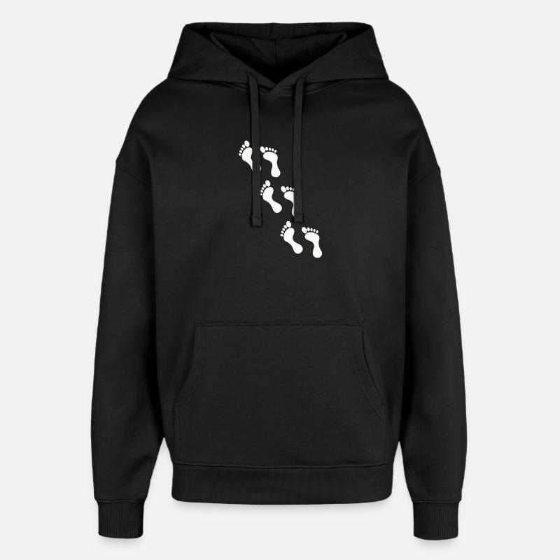 Petites empreintes sur noir - Sweat à capuche unisexe Stanley/Stella Oversized - noir