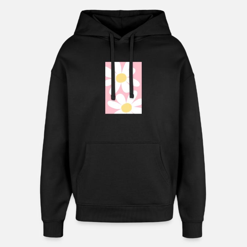 Rose avec des fleurs - Sweat à capuche unisexe Stanley/Stella Oversized - noir