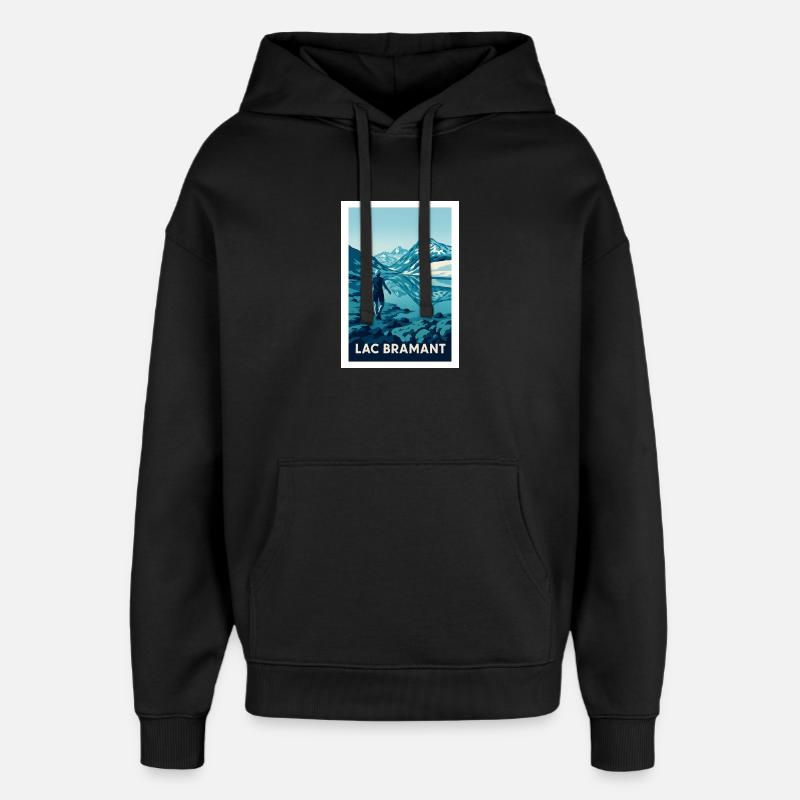 Lac Bramant Randonnée Alpine - Sweat à capuche unisexe Stanley/Stella Oversized - noir
