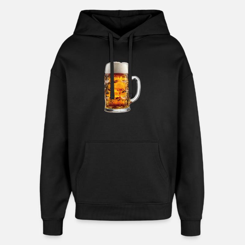 Chope de bière Chope de bière - Sweat à capuche unisexe Stanley/Stella Oversized - noir
