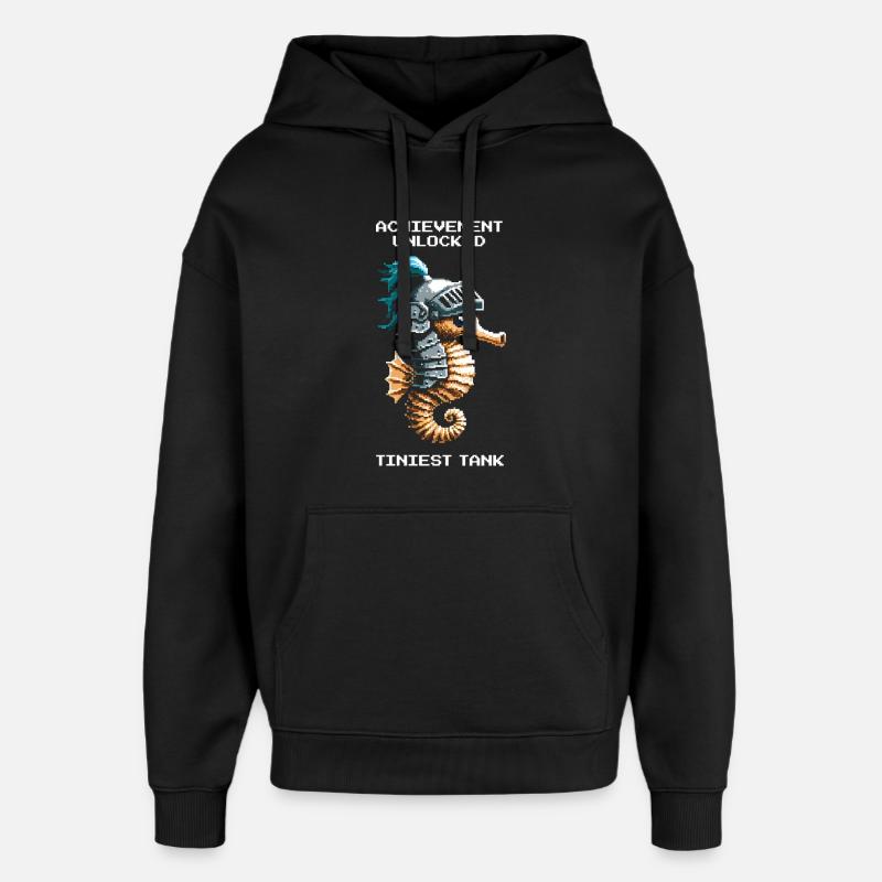 Succès : plus petit char | Hippocampe - Sweat à capuche unisexe Stanley/Stella Oversized - noir