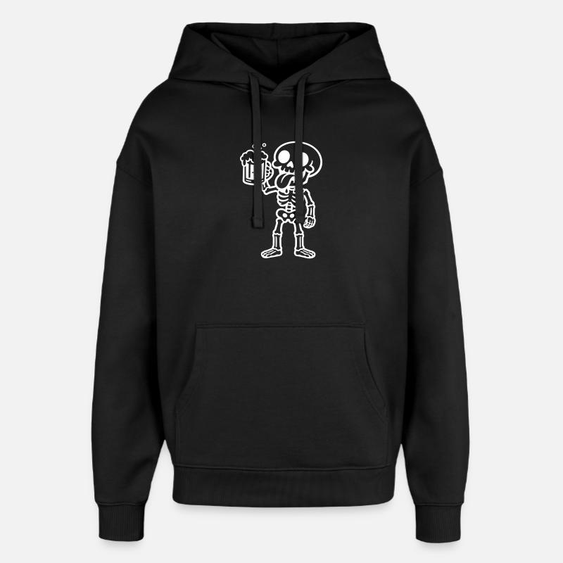 Skelett Bier Lustig - Oversized Unisex Hoodie von Stanley/Stella - Schwarz