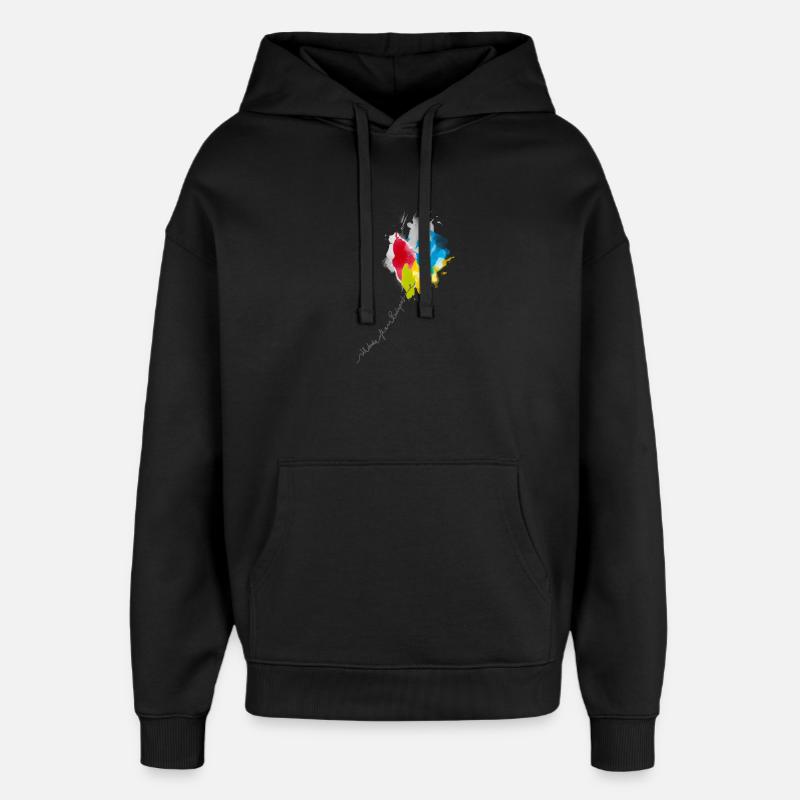 Farbkaskade Kaleidoskop - Oversized Unisex Hoodie von Stanley/Stella - Schwarz