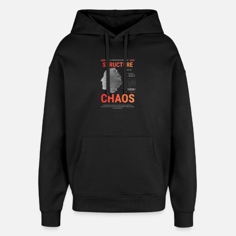 Structure Chaos Urbaine - Sweat à capuche unisexe Stanley/Stella Oversized - noir