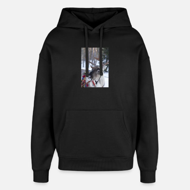 renne - Sweat à capuche unisexe Stanley/Stella Oversized - noir