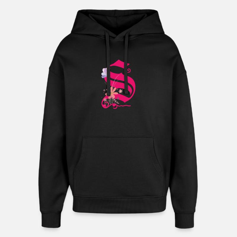 Lettre S - Sweat à capuche unisexe Stanley/Stella Oversized - noir
