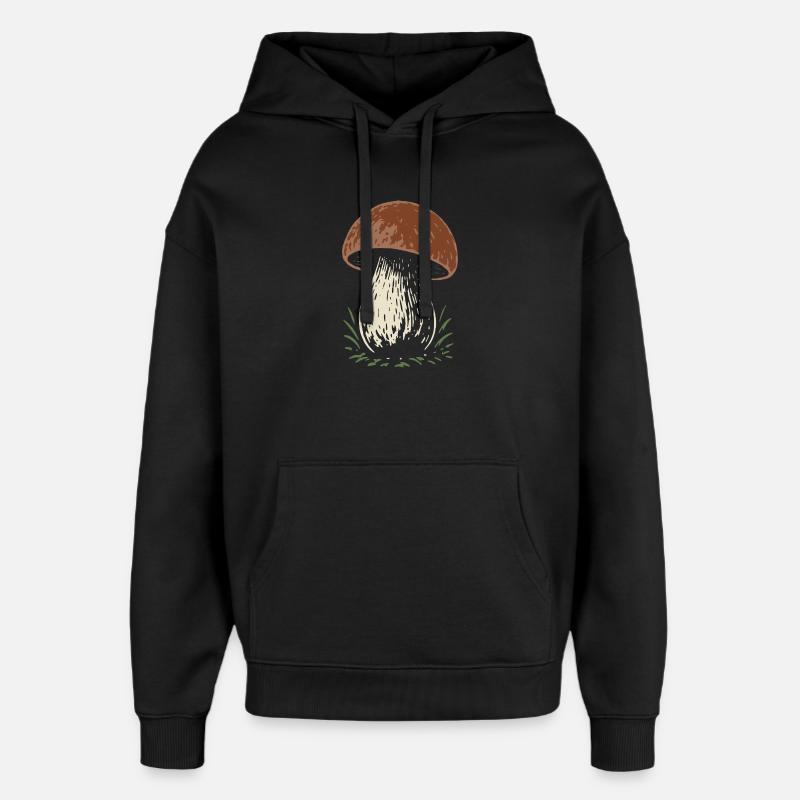 Cueilleur de cèpes - champignons - dicton - Sweat à capuche unisexe Stanley/Stella Oversized - noir