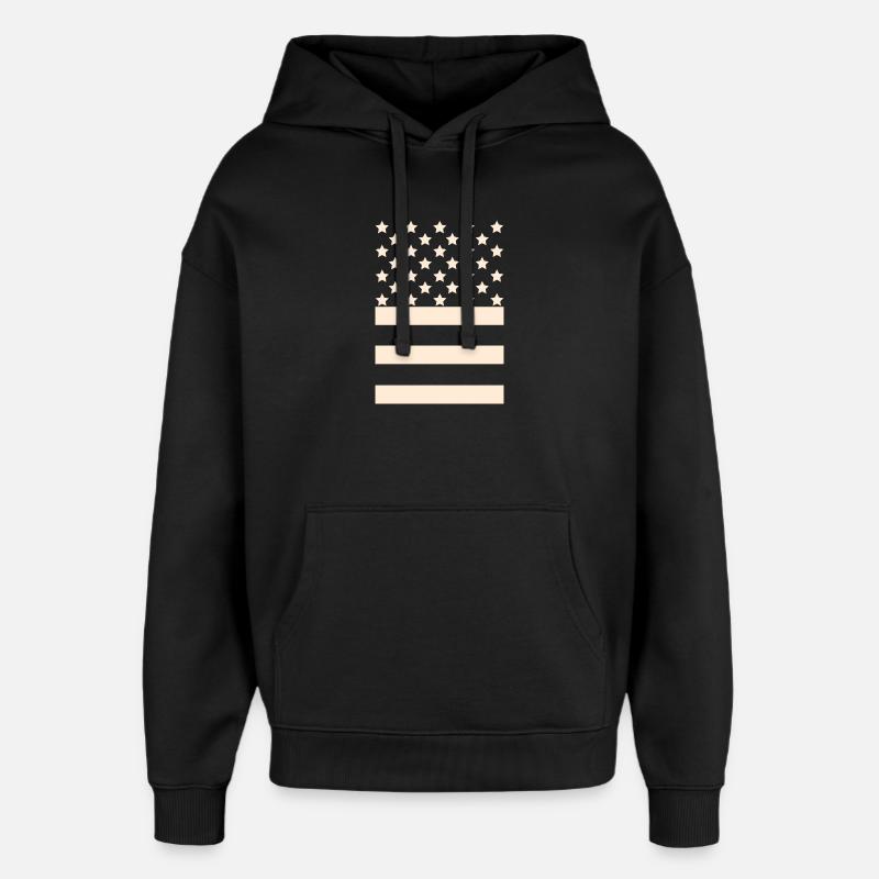 Black Flag – Stars & Stripes Design - Sweat à capuche unisexe Stanley/Stella Oversized - noir
