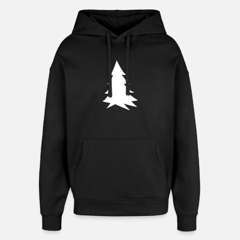 Minimalistische Silhouette der Weißtanne - Oversized Unisex Hoodie von Stanley/Stella - Schwarz
