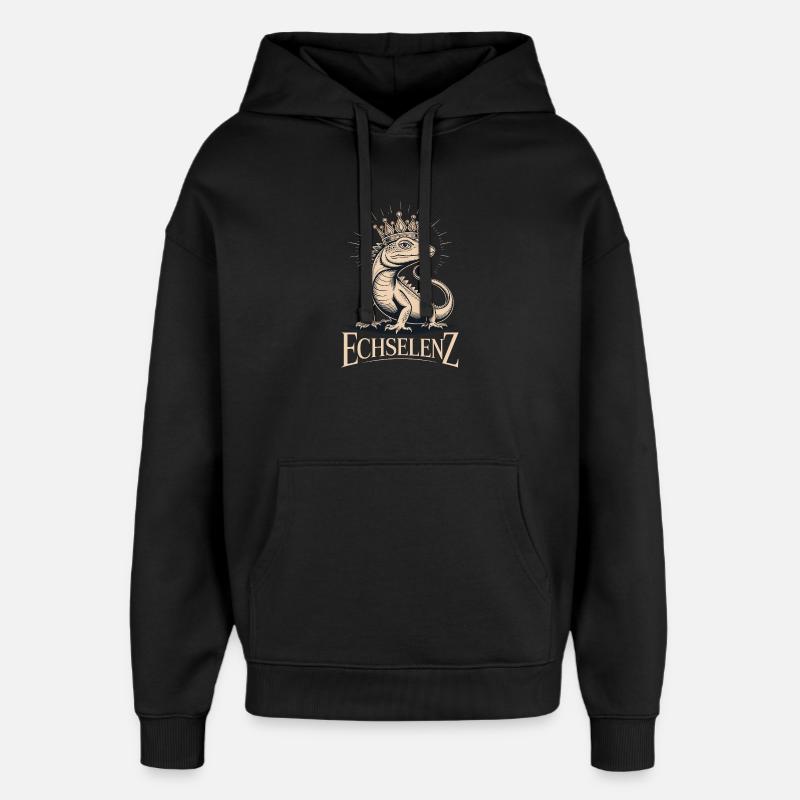 Echselenz Lustige Echse - Oversized Unisex Hoodie von Stanley/Stella - Schwarz