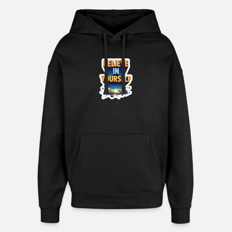 Explosion de pouvoir Croyez-en vous - Sweat à capuche unisexe Stanley/Stella Oversized - noir