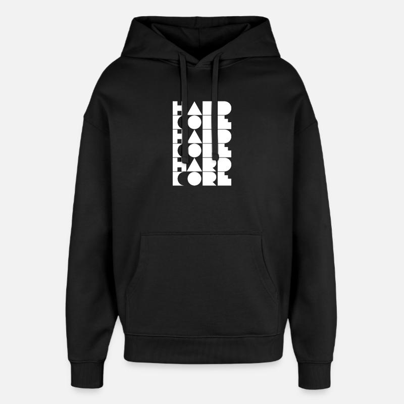 Hardcore Grid Typography - Stanley/Stella Oversized Huvtröja Unisex - svart