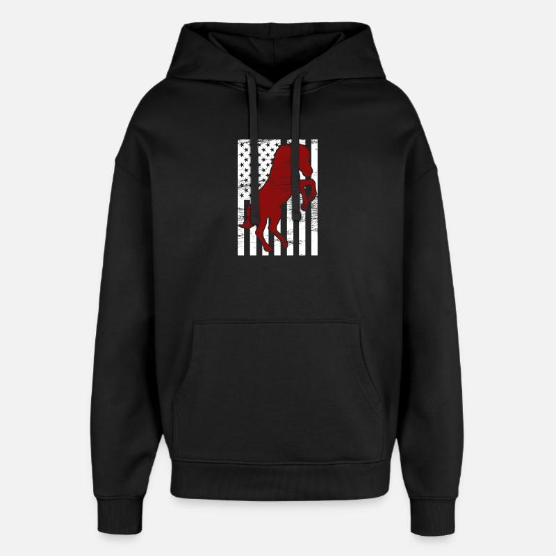 4. Juli USA Reiten - Oversized Unisex Hoodie von Stanley/Stella - Schwarz