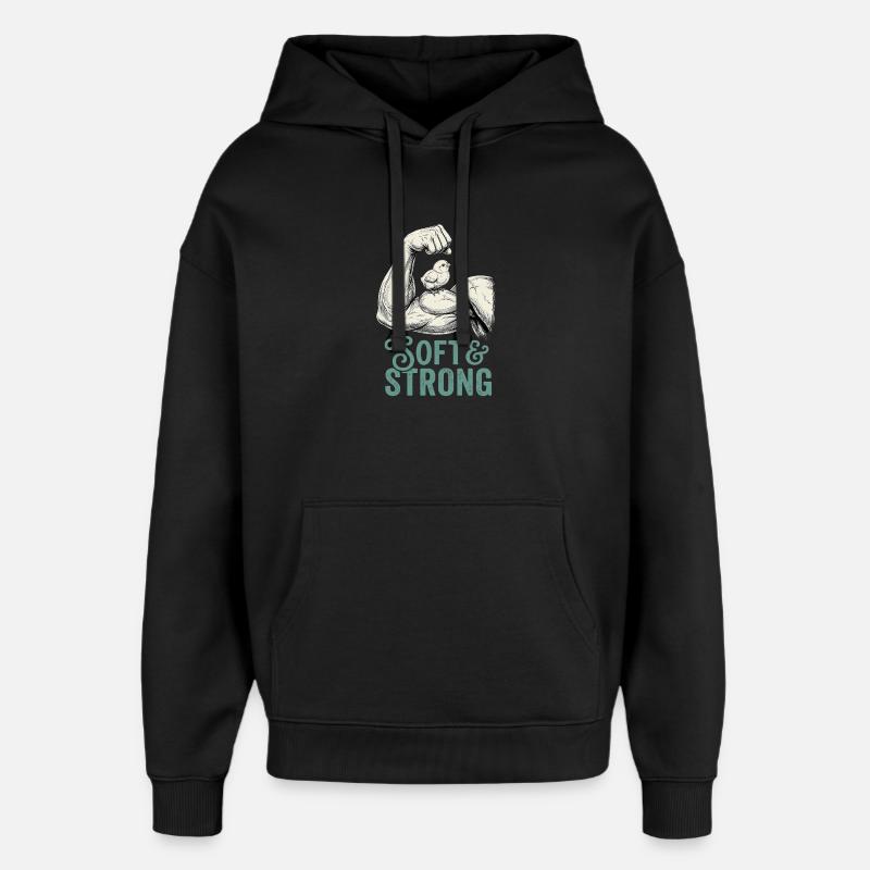 Fort et doux - Sweat à capuche unisexe Stanley/Stella Oversized - noir