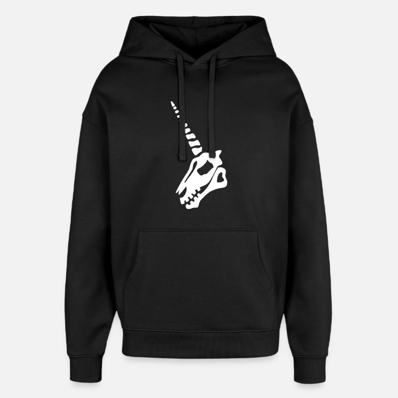 weißer Einhornschädel - Oversized Unisex Hoodie von Stanley/Stella - Schwarz