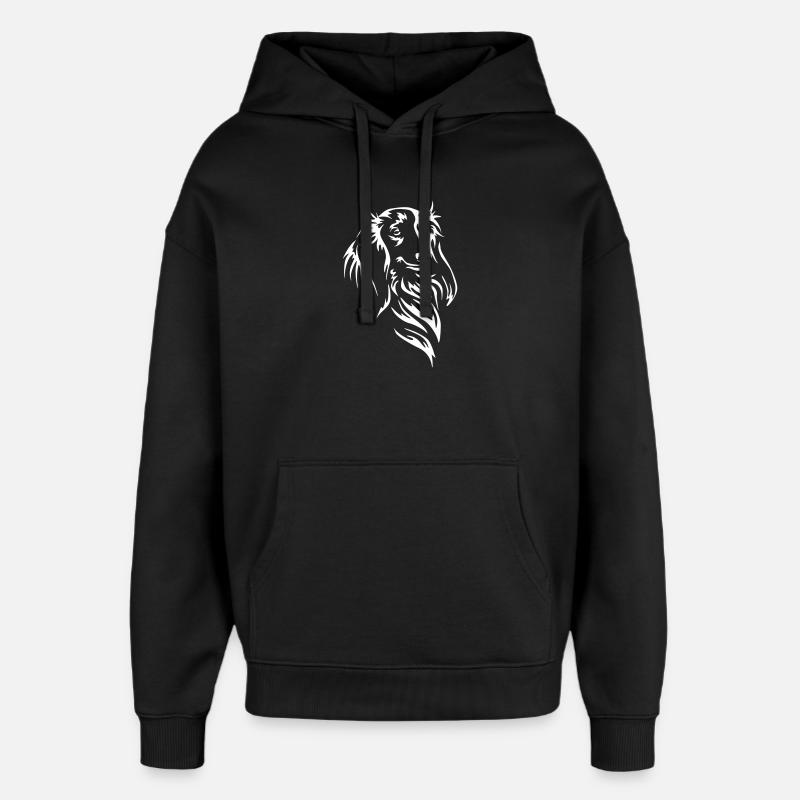 Tête de teckel « Black Edition » - Sweat à capuche unisexe Stanley/Stella Oversized - noir