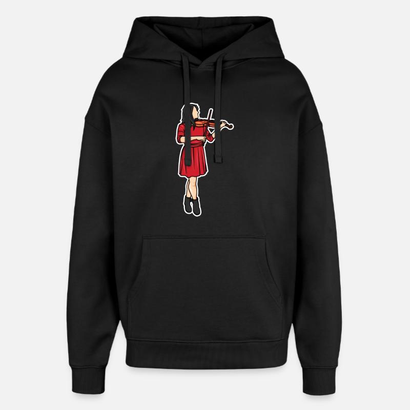 Dessin de violoniste - Sweat à capuche unisexe Stanley/Stella Oversized - noir