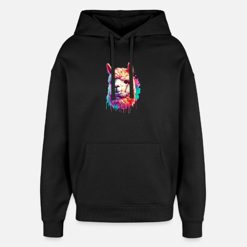 Alpaka - Oversized Unisex Hoodie von Stanley/Stella - Schwarz