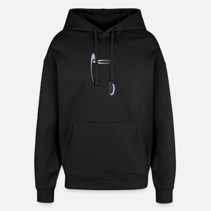 Géométrie abstraite en violet - Sweat à capuche unisexe Stanley/Stella Oversized - noir