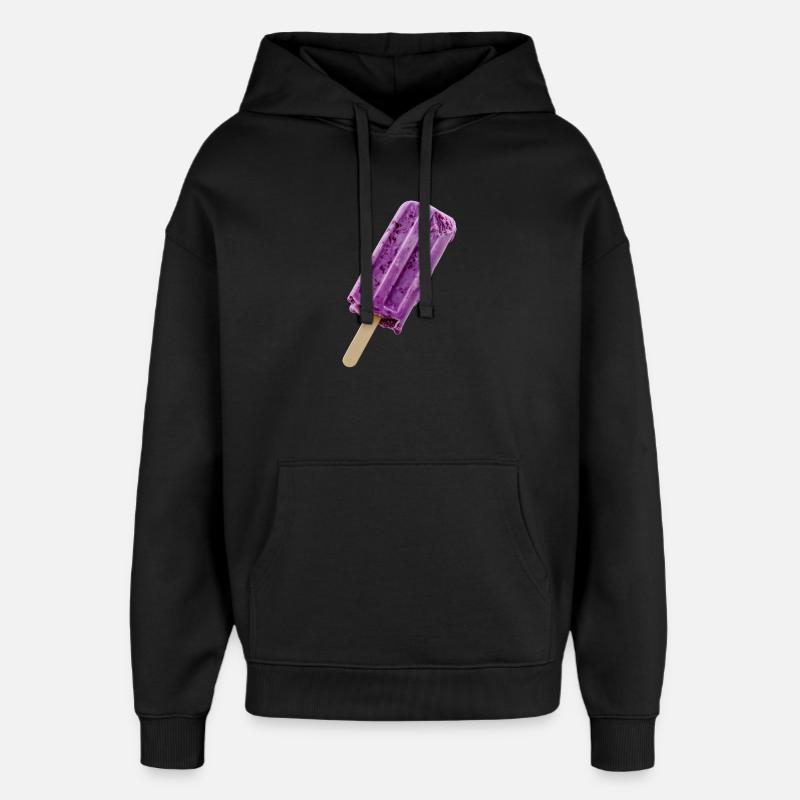Glace violette sur un bâtonnet - Sweat à capuche unisexe Stanley/Stella Oversized - noir