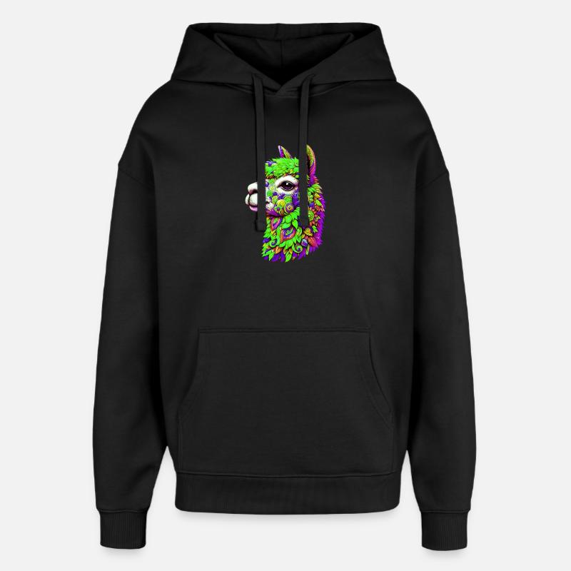 Alpaka - Oversized Unisex Hoodie von Stanley/Stella - Schwarz