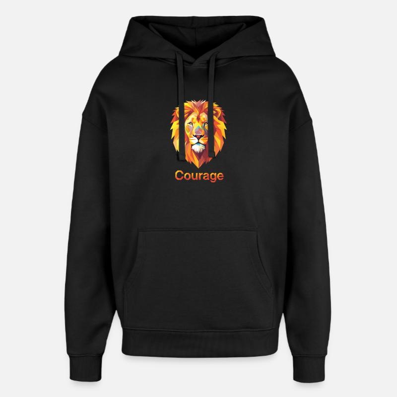 Majestätischer Löwe mit Mut-Design - Oversized Unisex Hoodie von Stanley/Stella - Schwarz