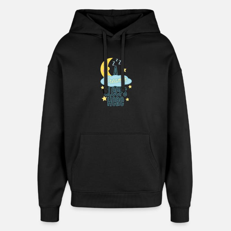 Design Astronaute Rêveur Endormi - Sweat à capuche unisexe Stanley/Stella Oversized - noir