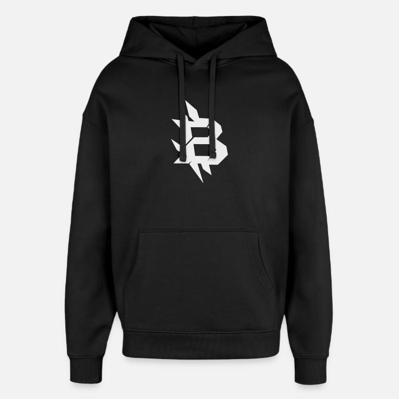 Conception angulaire du Bitcoin B - Sweat à capuche unisexe Stanley/Stella Oversized - noir