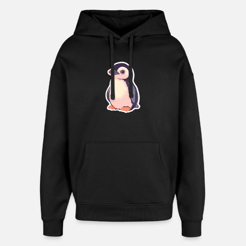 Pinguin - Oversized Unisex Hoodie von Stanley/Stella - Schwarz