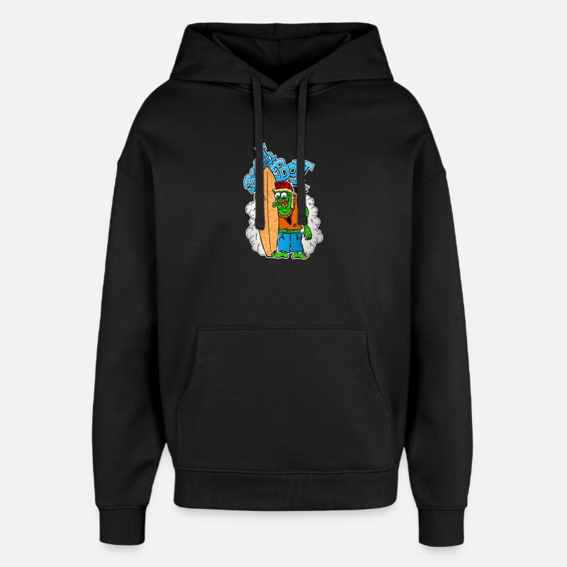 Beach Boy Surfer Monster - Sweat à capuche unisexe Stanley/Stella Oversized - noir