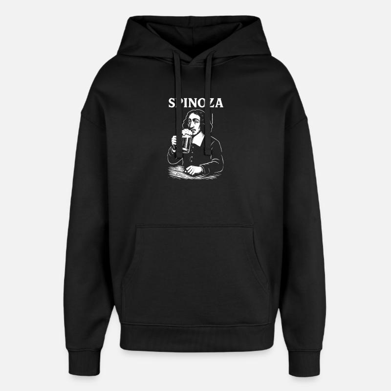 Philosophe de la bière Spinoza - Sweat à capuche unisexe Stanley/Stella Oversized - noir