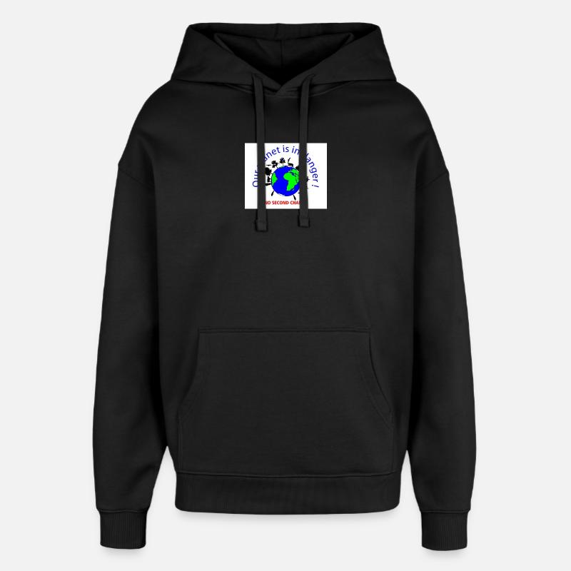 Planète en danger - Sweat à capuche unisexe Stanley/Stella Oversized - noir