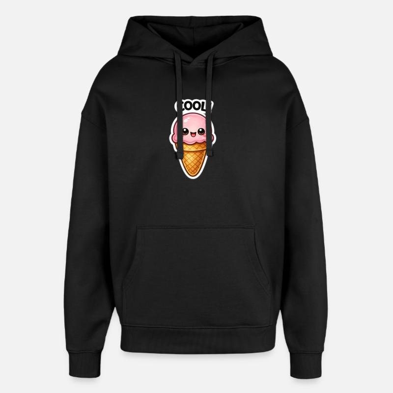 Autocollant de glace Kawaii - Sweat à capuche unisexe Stanley/Stella Oversized - noir