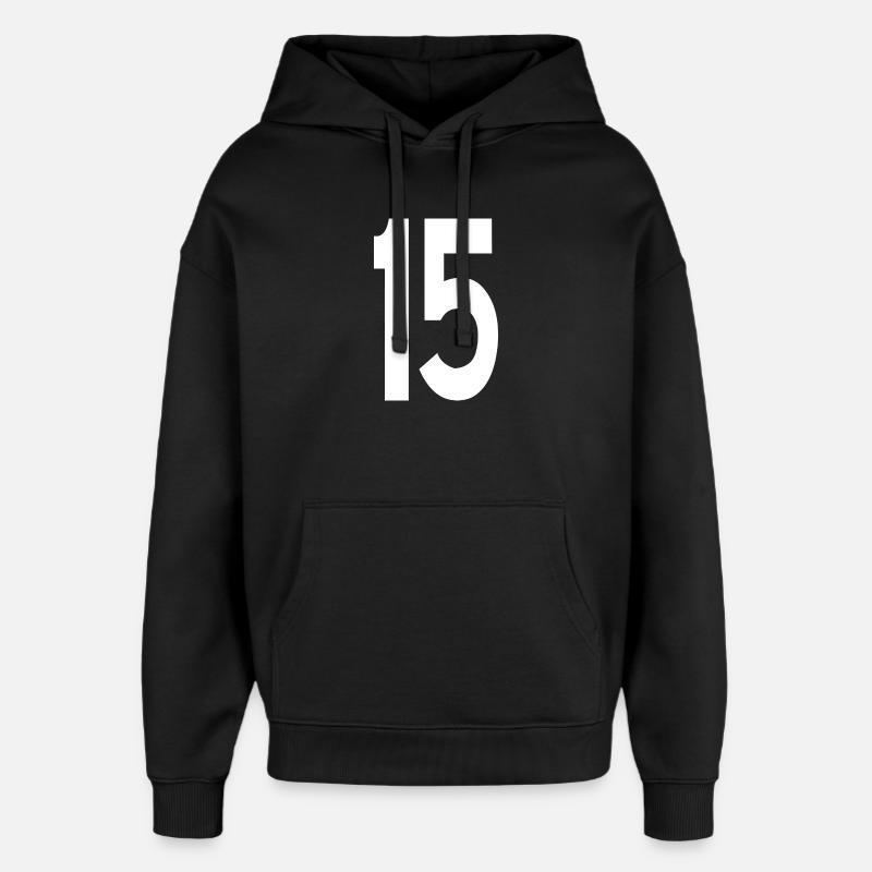 15 Quinze - Sweat à capuche unisexe Stanley/Stella Oversized - noir