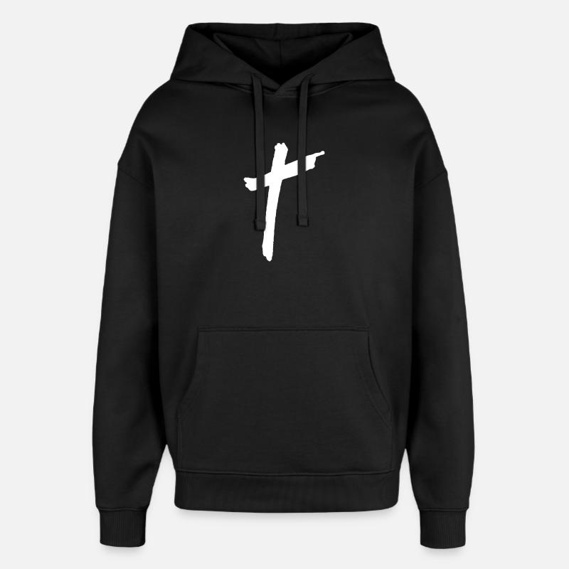 Croix de Jésus - Sweat à capuche unisexe Stanley/Stella Oversized - noir