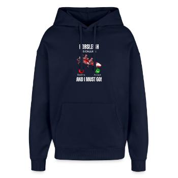Bob ruft - Oversized Unisex Hoodie von Stanley/Stella - Navy - Vorne - AI Model Female 172 light (172cm) & AI Model Male 185 light (185cm)
