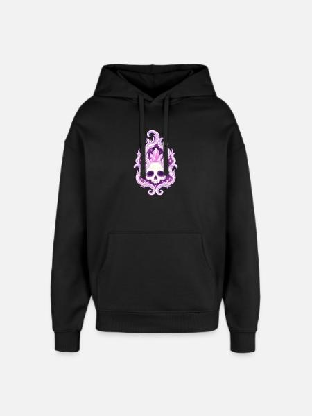 Crystal Skull Flame Spell - Oversized Unisex Hoodie by Stanley/Stella - black