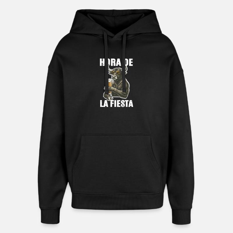 Spruch Stier Party - Oversized Unisex Hoodie von Stanley/Stella - Schwarz