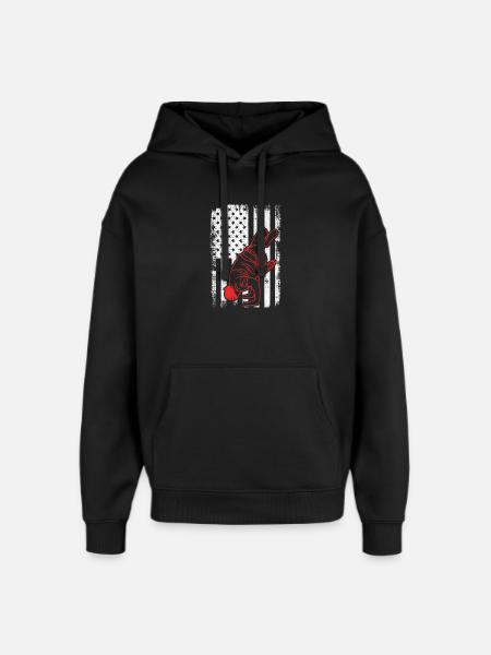 USA Flag Patriotic Break Dancer - Oversized Unisex Hoodie by Stanley/Stella - black