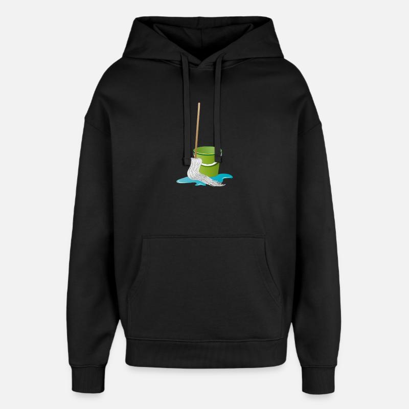 Wischmopp mit Putzeimer Zeit zu Putzen - Oversized Unisex Hoodie von Stanley/Stella - Schwarz