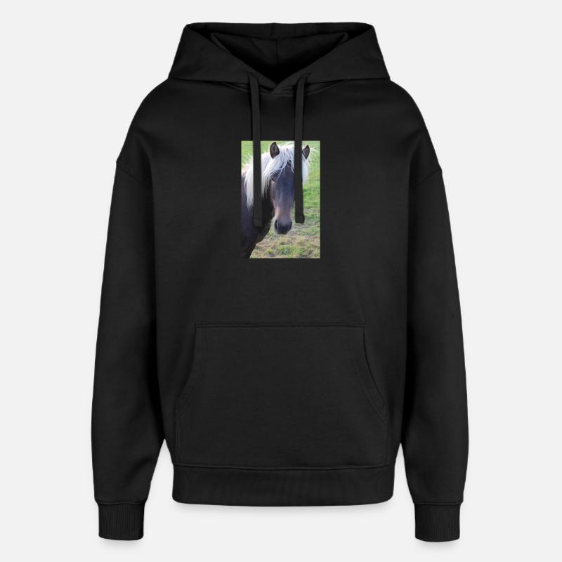 Affiche Cheval Cheval - Sweat à capuche unisexe Stanley/Stella Oversized - noir