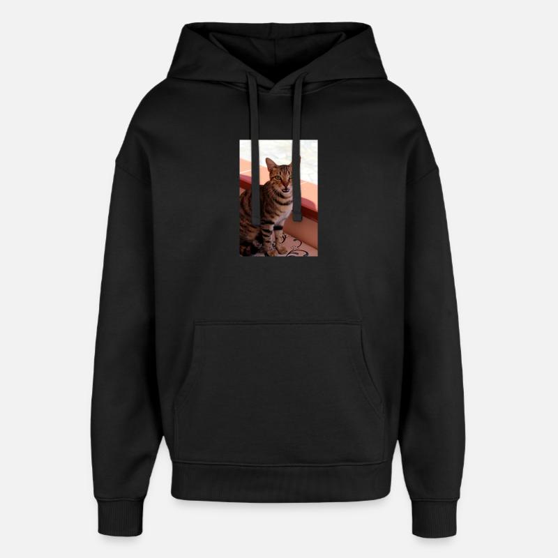 Chat - Sweat à capuche unisexe Stanley/Stella Oversized - noir