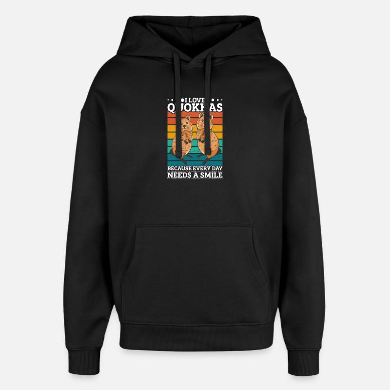J'adore les quokkas - Sweat à capuche unisexe Stanley/Stella Oversized - noir