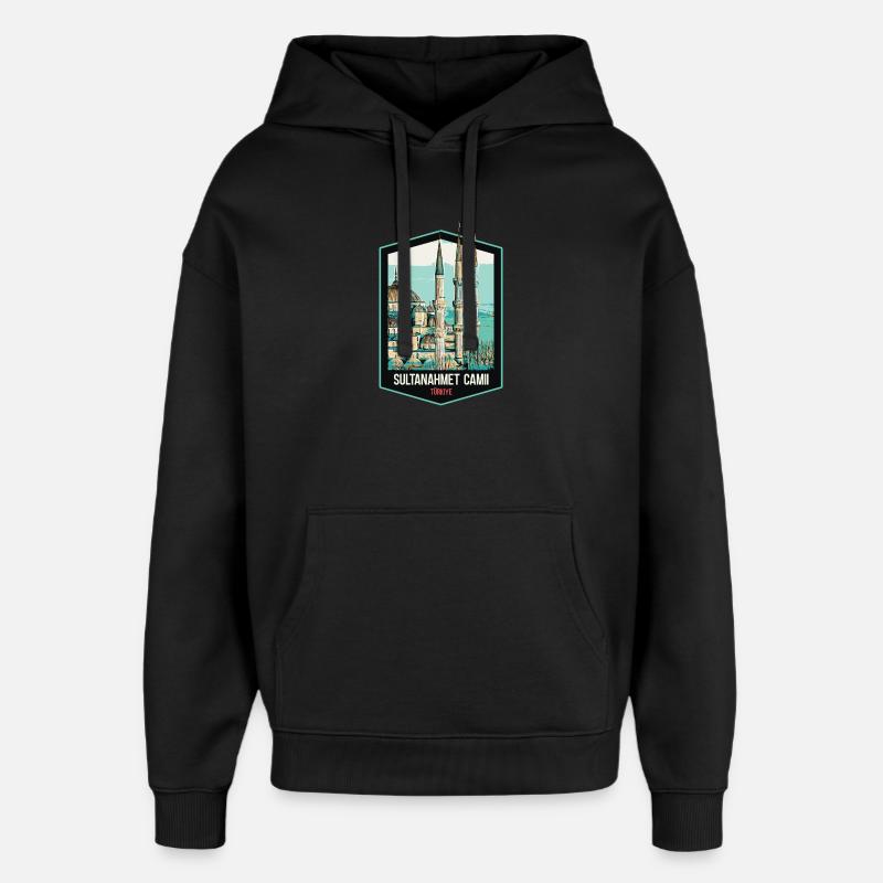 Grande Mosquée Bleue d'Istambul, Turquie - Sweat à capuche unisexe Stanley/Stella Oversized - noir
