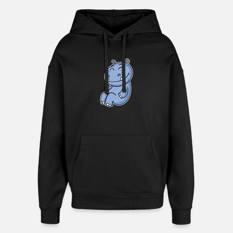 Nilpferd Flusspferd - Oversized Unisex Hoodie von Stanley/Stella - Schwarz