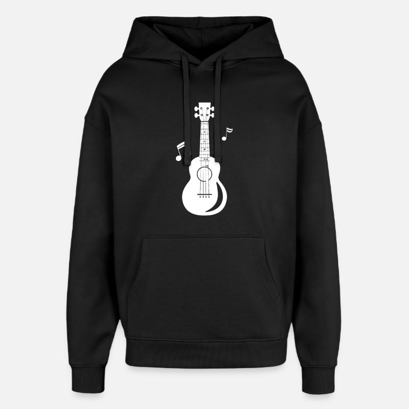 Ukulele Grafik - Oversized Unisex Hoodie von Stanley/Stella - Schwarz