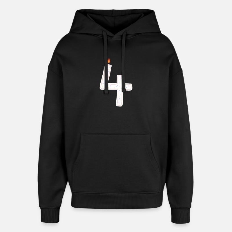 Conception de bougie festive numéro quatre - Sweat à capuche unisexe Stanley/Stella Oversized - noir
