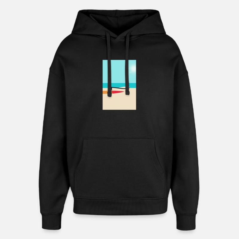 Boot am Strand – Sommer Sonne Meer - Oversized Unisex Hoodie von Stanley/Stella - Schwarz
