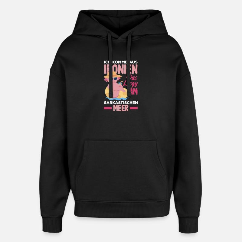 Je viens des ironies – Mer sarcastique - Sweat à capuche unisexe Stanley/Stella Oversized - noir